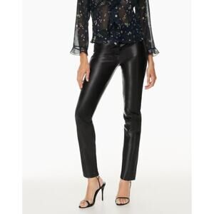 Aritzia Wilfred Solid Black Stretch Vegan Leather The Melina Pant Size 6 Medium